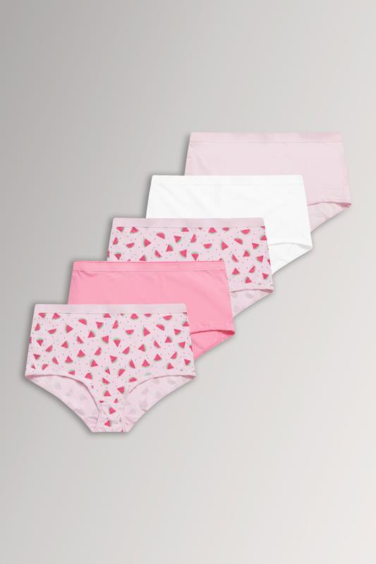  YOURS paquete de 5 bragas de cobertura completa con estampado de sandía rosa