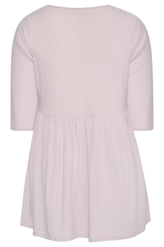 LIMITED COLLECTION Pastel Pink Ribbed Smock Top_BK.jpg