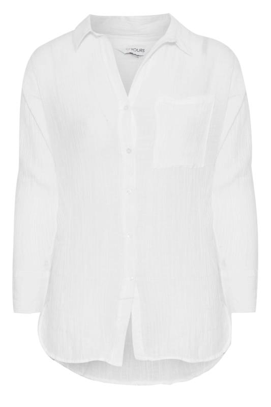 Plus Size White Pocket Oversized Shirt | Yours Clothing 6