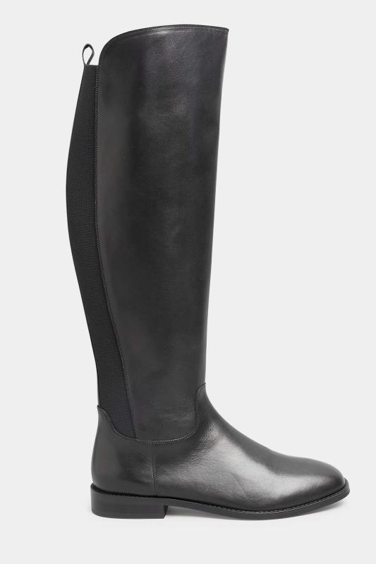 LTS Black Leather Knee High Boots In Standard D Fit | Long Tall Sally 3