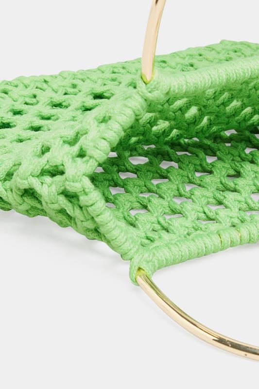 Green Crochet Handle Bag 6