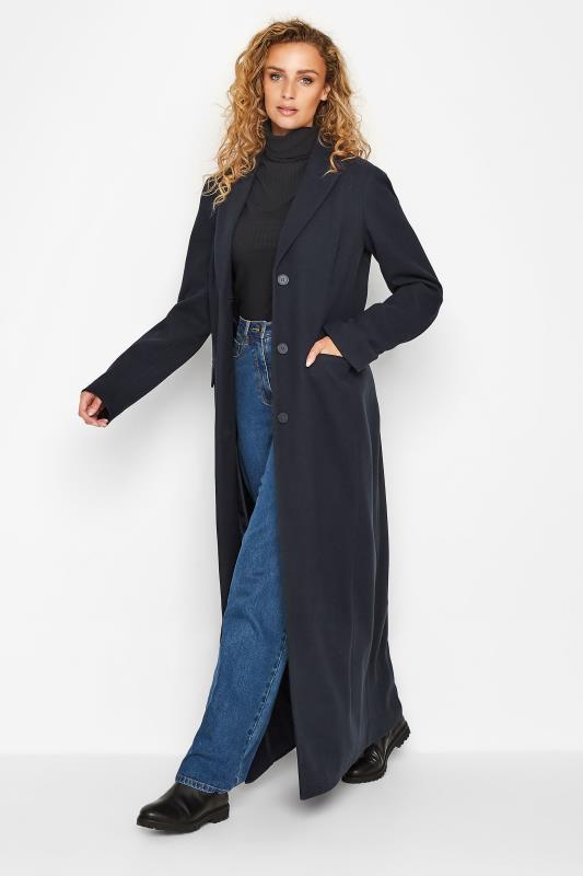 Tall Women's LTS Navy Blue Long Formal Coat | Long Tall Sally 1