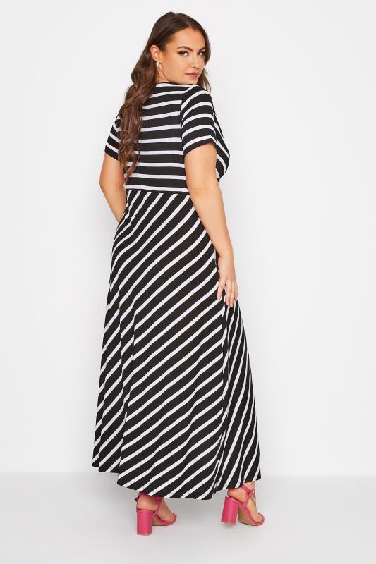 Plus Size Black Stripe Swing Maxi Dress | Yours Clothing 3