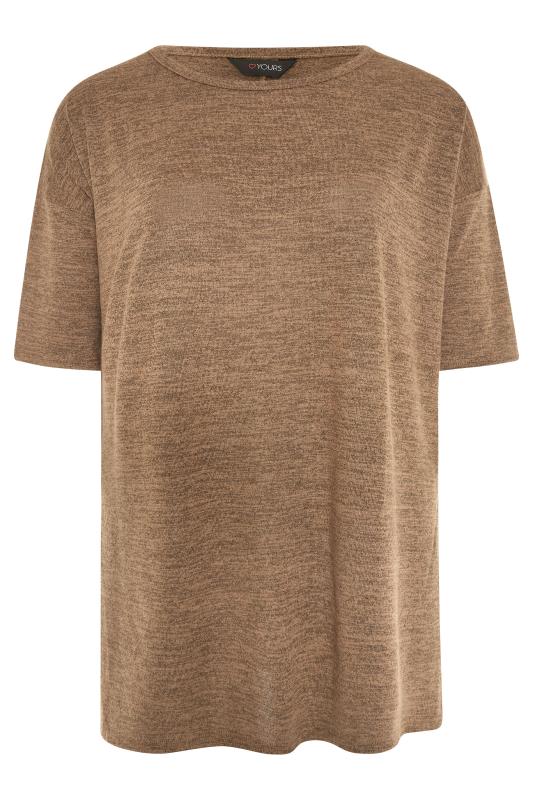Curve Brown Marl Oversized Jersey T-Shirt_F.jpg