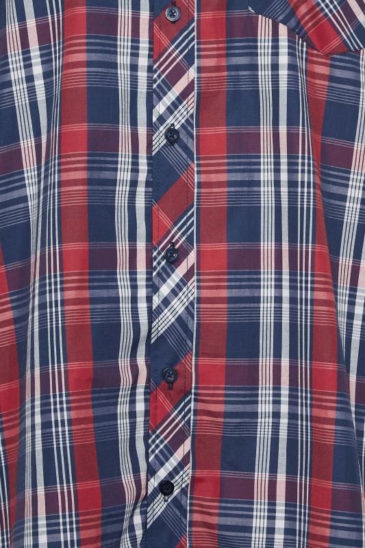 ESPIONAGE Big & Tall Red Short Sleeve Check Shirt | BadRhino 2