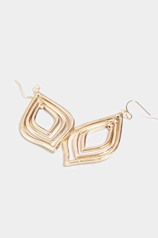 Gold Tone Tear Drop Earrings | Yours Clothing 3