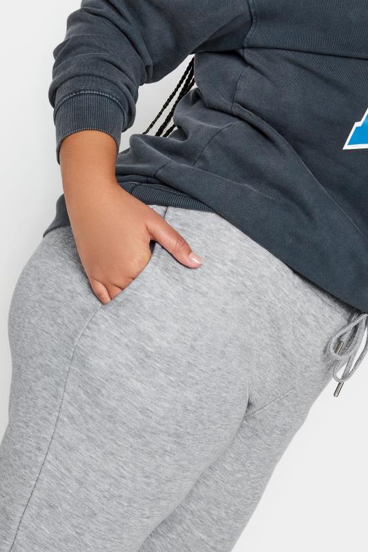 YOURS Plus Size Light Grey Cuffed Stretch Joggers | Yours Clothing 4
