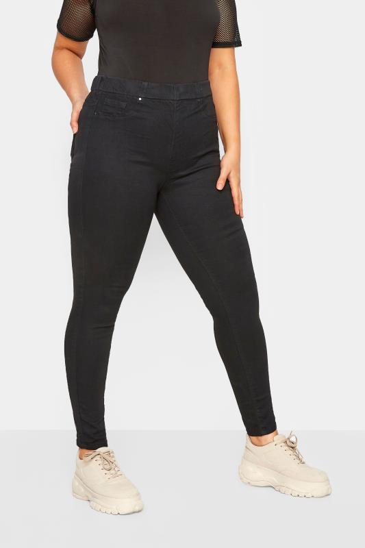Jeggings dla puszystych YOURS FOR GOOD Black Pull On JENNY Jeggings