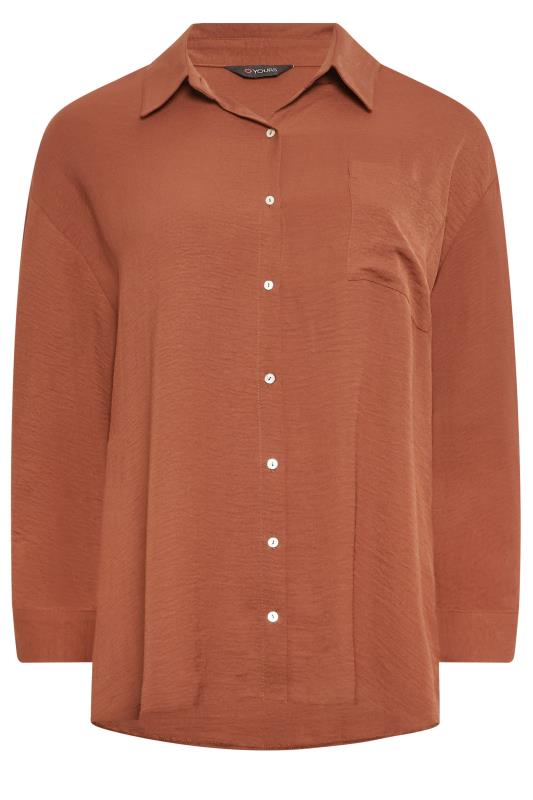 YOURS Plus Size Brown Button Through Shirt | Yours Clothing 6