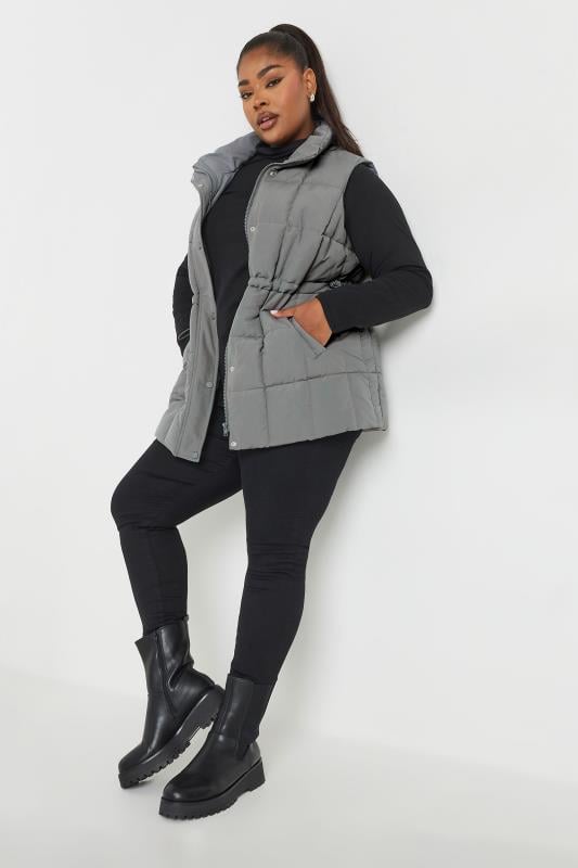 YOURS Plus Size Grey Quilted Lightweight Gilet | Yours Clothing 4