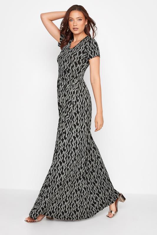 LTS Tall Black Swirl Floral Print Maxi Dress 1