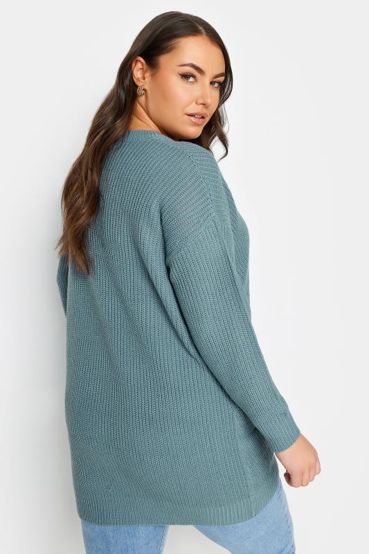 YOURS Plus Size Blue Essential Jumper | Yours Clothing 3