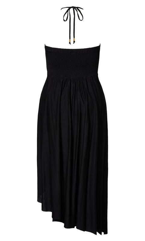Plus Size Plait Detail Maxi Dress Black Lace-Up Summer Day Dress Halter 4