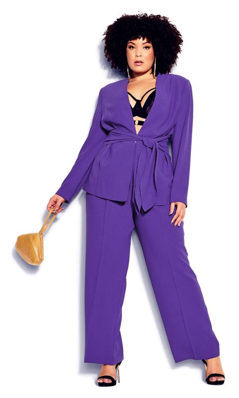 Plus Size  City Chic Bright Purple Blazer