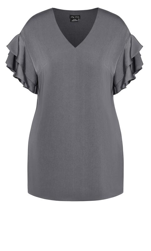 Evans Grey Ruffle Sleeve Mini Dress 3