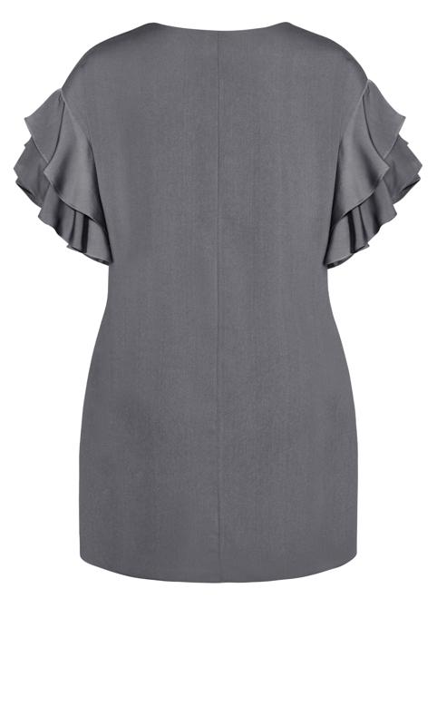 Evans Grey Ruffle Sleeve Mini Dress 4