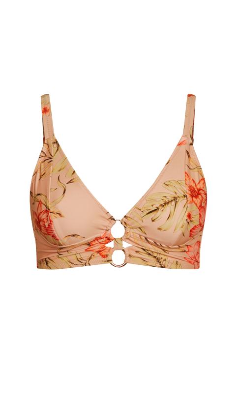 Evans Pink Coral Print Bikini Top 2