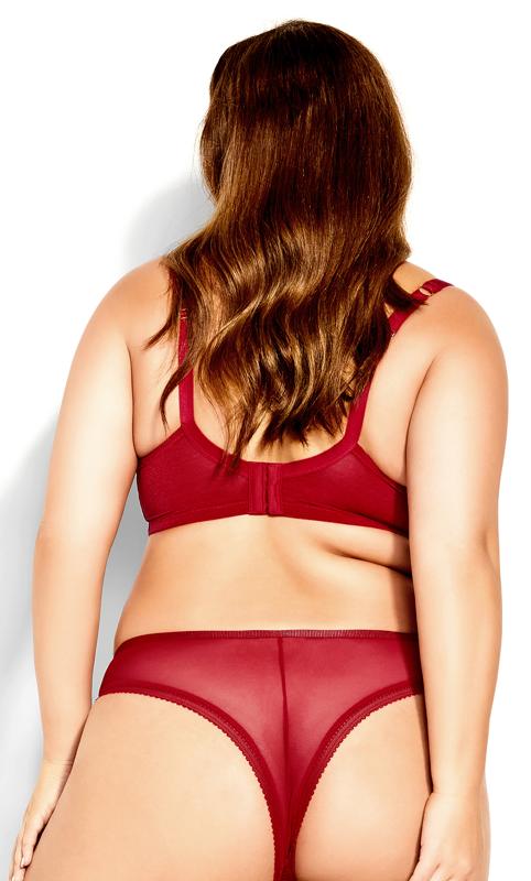 Evans Ruby Red Lace Thong 4