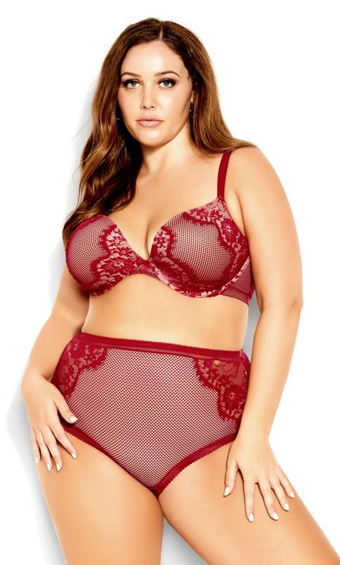  Grande Taille Evans Ruby Red Lace Hi-Briefs