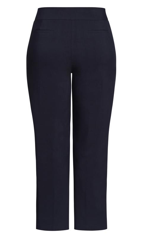 Evans Navy Blue Super Stretch Straight Leg Trousers - Tall 7