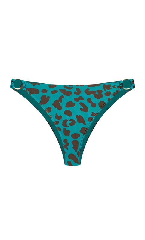 Evans Turquoise Blue Animal Print Bikini Brief 2