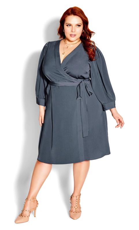 Plus Size  City Chic Grey Sultry Dress