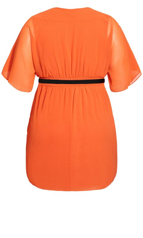 EVANS Plus Size Orange Wrap Amber Dress | Evans  4