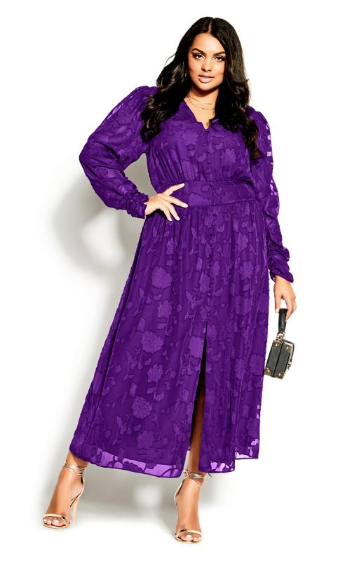 Evans Purple Lace Midaxi Dress 2