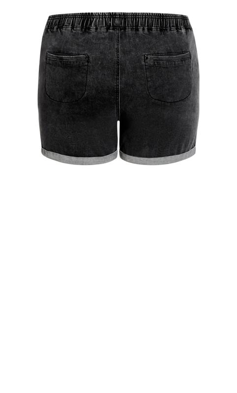 Evans Black Washed Denim Shorts 7