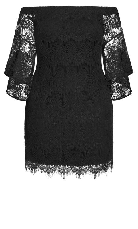 Evans Black Lace Bardot Dress 2