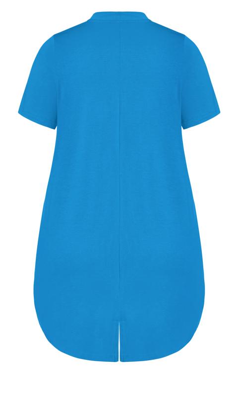 Evans Blue Pleated Front Dipped Hem Top 6