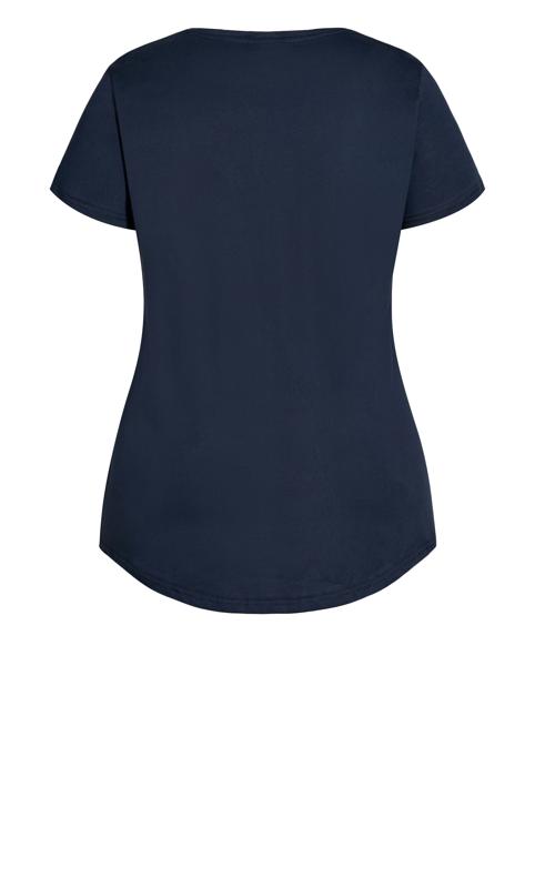 Evans Navy Blue 'La Vie Est Belle' Slogan T-Shirt 3