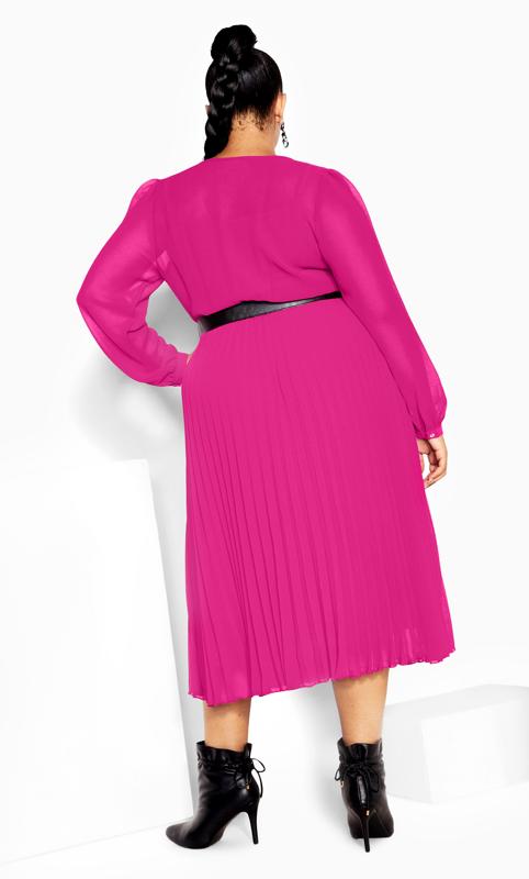 Evans Sangria Pink Chiffon Wrap Dress 4