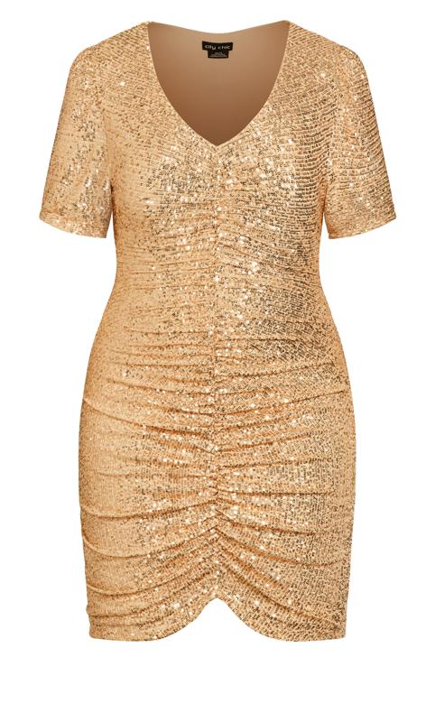 Evans Gold Sequin Embellished Dress 4