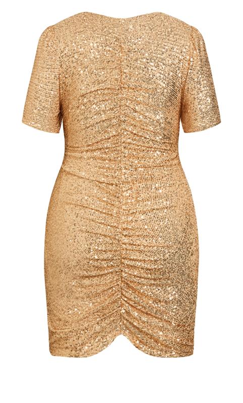 Evans Gold Sequin Embellished Dress 5