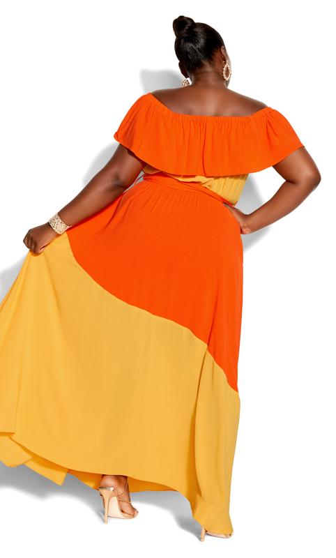 Evans Orange Colour Burst Maxi Dress 3