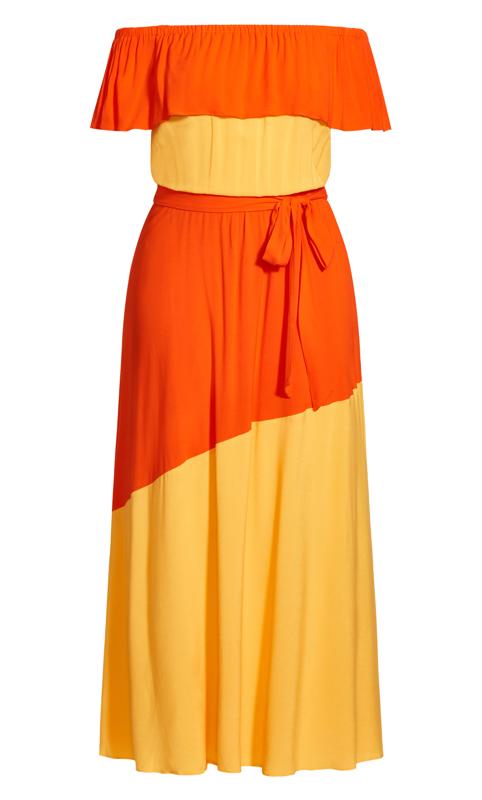 Evans Orange Colour Burst Maxi Dress 4