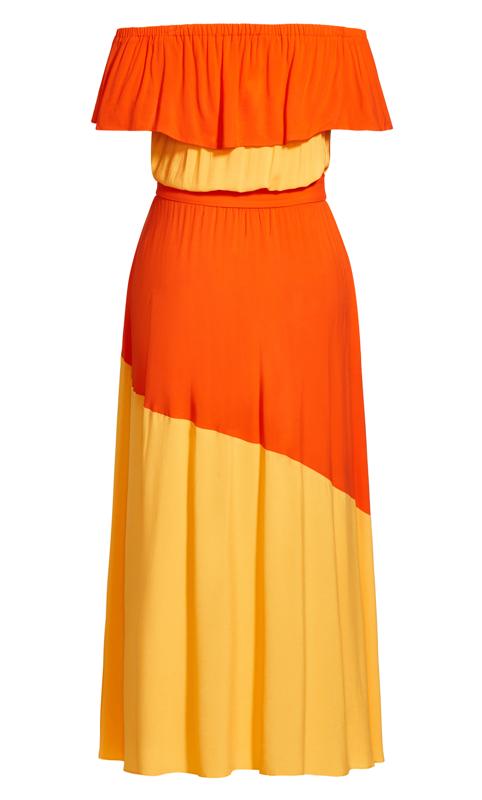 Evans Orange Colour Burst Maxi Dress 5