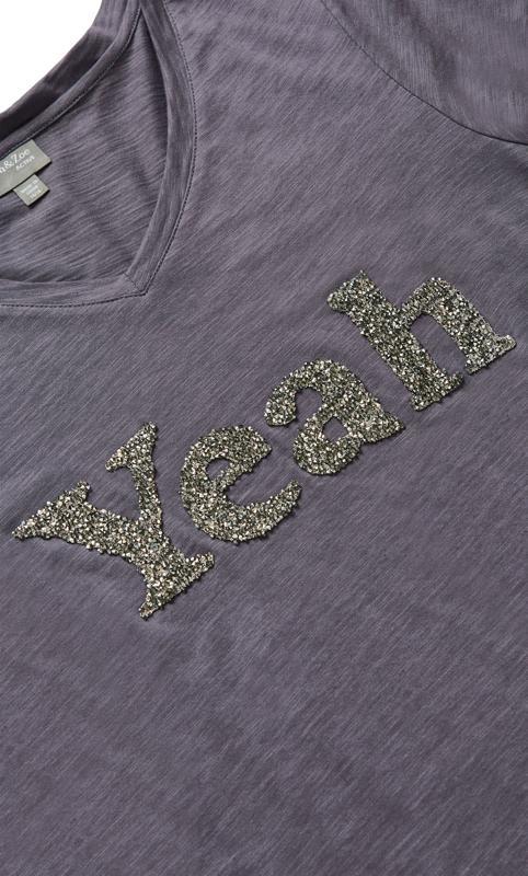 Evans Black 'Yeah' Slogan T-Shirt 9