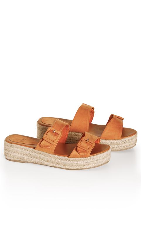 Two Strap Flatform Orange Sandal 7