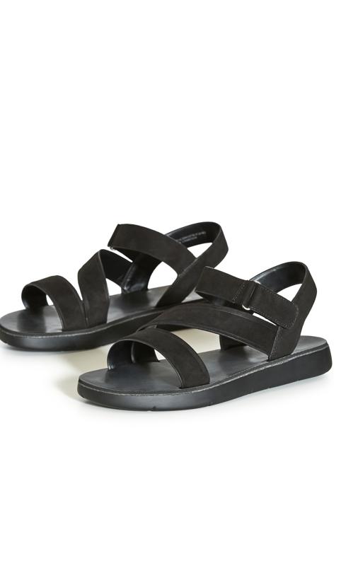 Plus Size Cross Strap Sporty Sandal Black 6