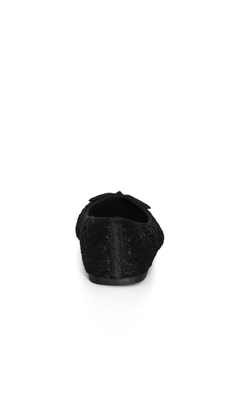 WIDE FIT Crochet Ballet Flat - black 9