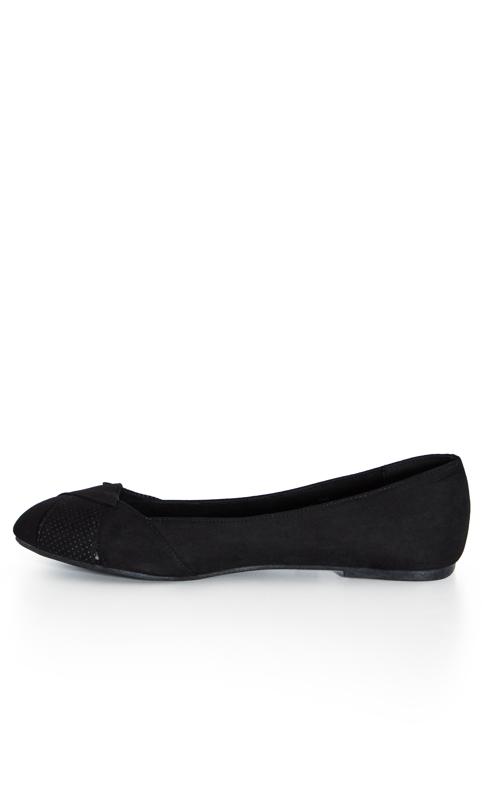 Evans Black WIDE FIT Ballerina Shoe 4