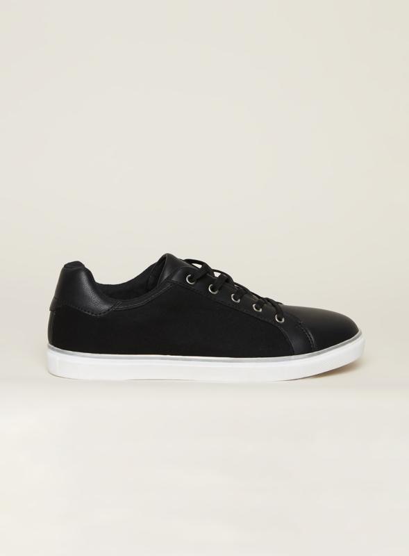  Tallas Grandes Evans Black WIDE FIT Lace Up Trainers