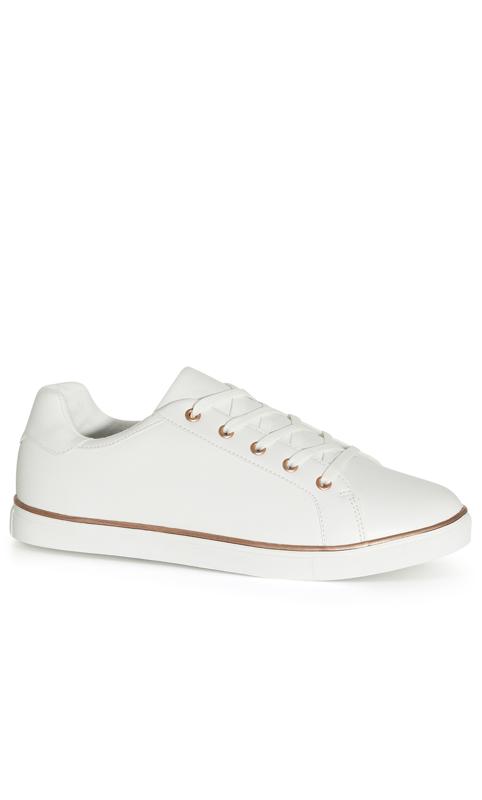Plus Size  Evans White WIDE FIT Spencer Trainer