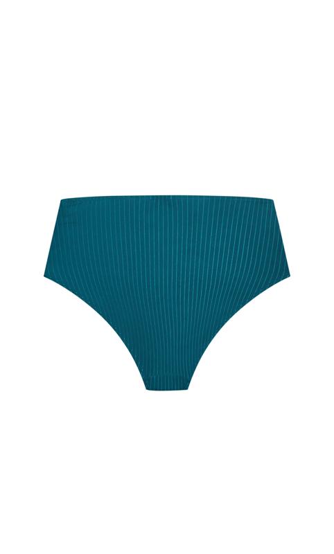 Evans Teal Green Stripe Bikini Bottom 4