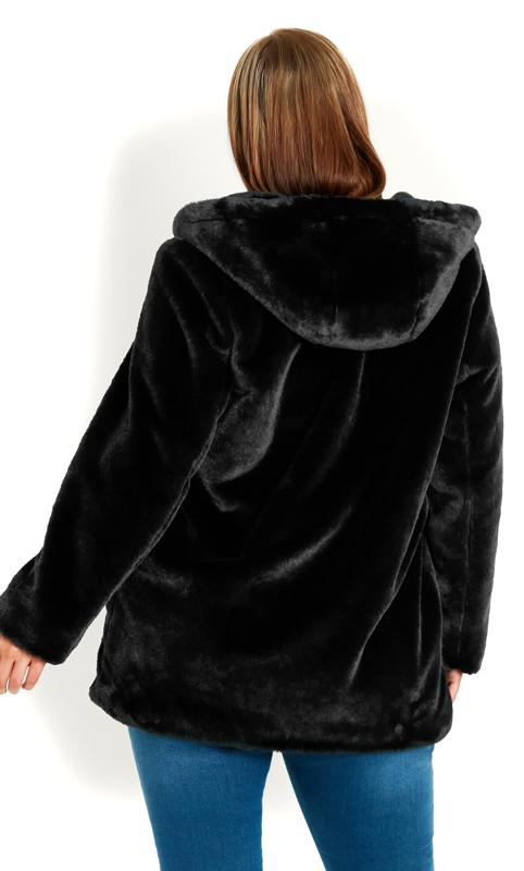 Fur Black Zip Hood Jacket 4