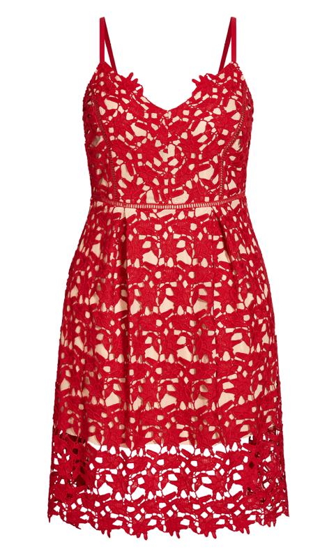 Evans Red Lace Midi Dress 4