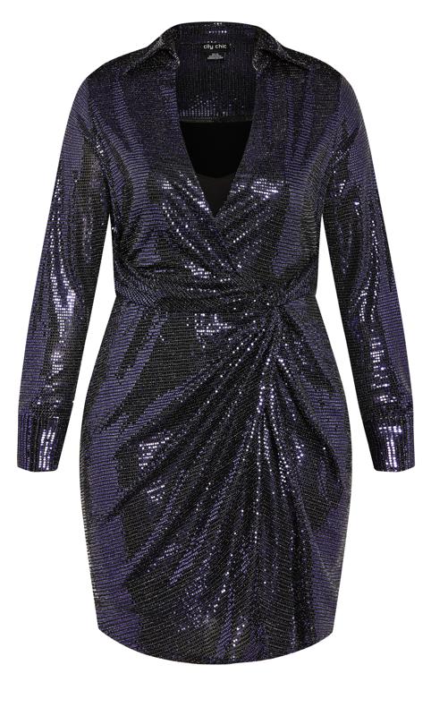 Evans Purple Sequin Wrap Dress 3