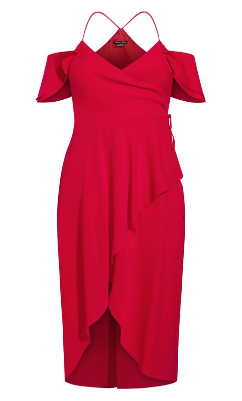 Evans Red Wrap Maxi Occasion Dress 4